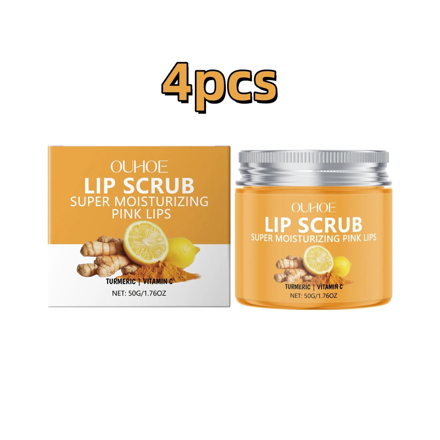 Ouhoe Turmeric Lip Scrub Moisturizing Exfoliating Nourishing