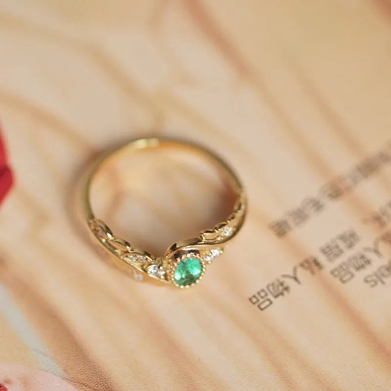 Street Xi Yan Diamond Ring In 18K Gold Light Luxury