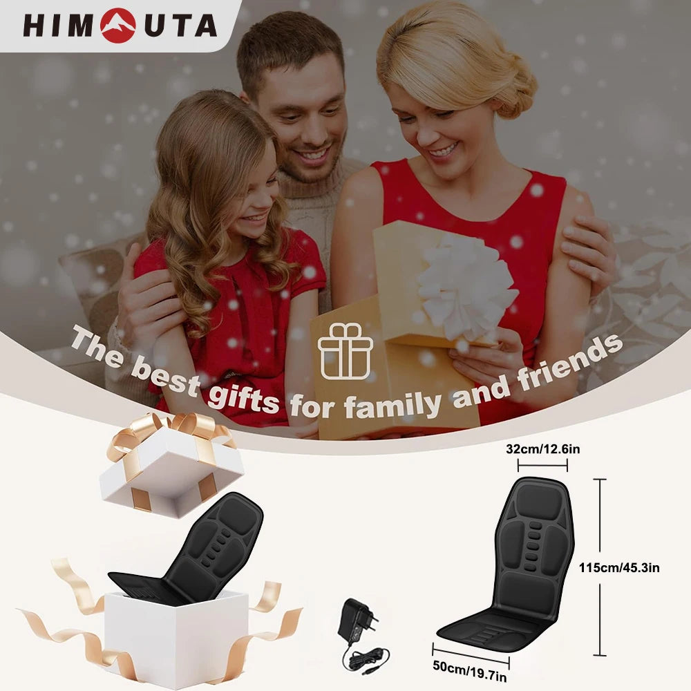HIMOUTA Electric Full Body Massage Chair Cushion Heated Vibrator