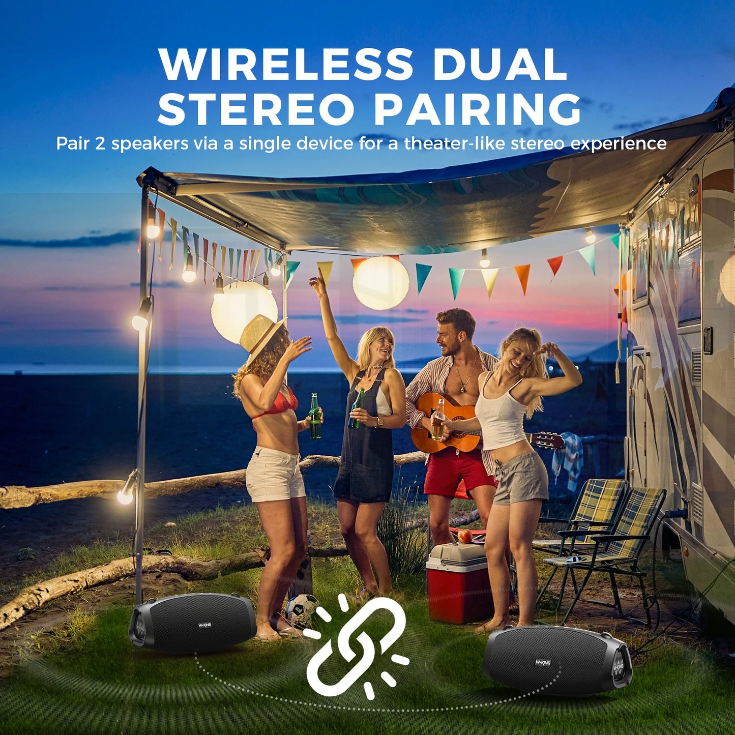 W-King 70W Portable Outdoor Waterproof Bluetooth Speaker