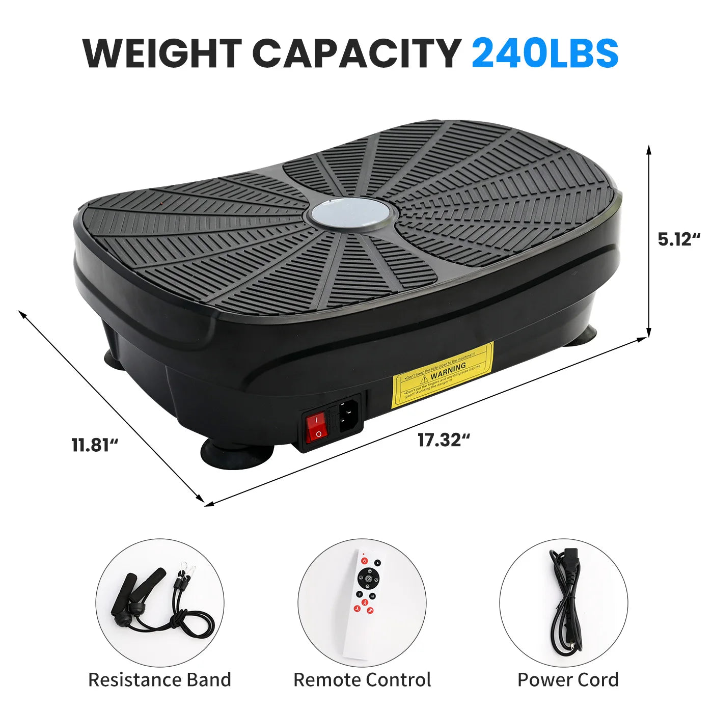 Vibration Plate Exercise Machine Kit With Resistance Bands 9 Presets
