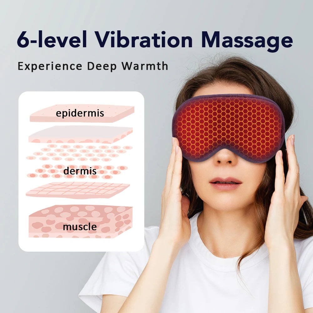 Moajaza 3D Steam Eye Mask With 6 Level Vibration Massage