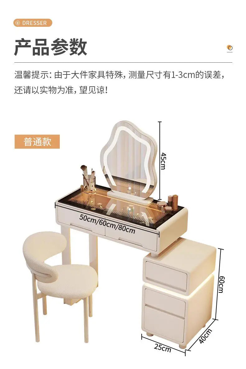 DUTRIEUX Bluetooth Charging Vanity Mirror With Jewelry Outlet Seat