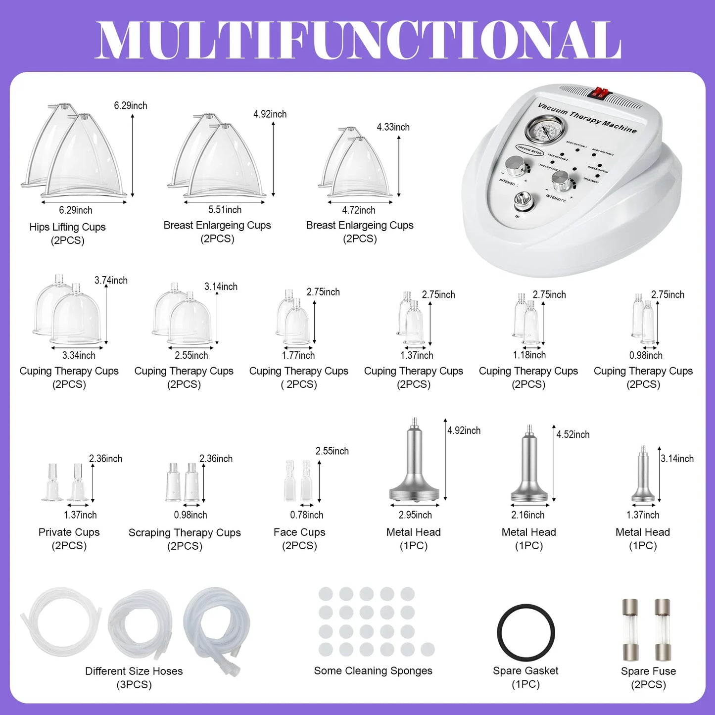 Vacuum Therapy Machine With 24 Vacuum Cups For Body Shaping
