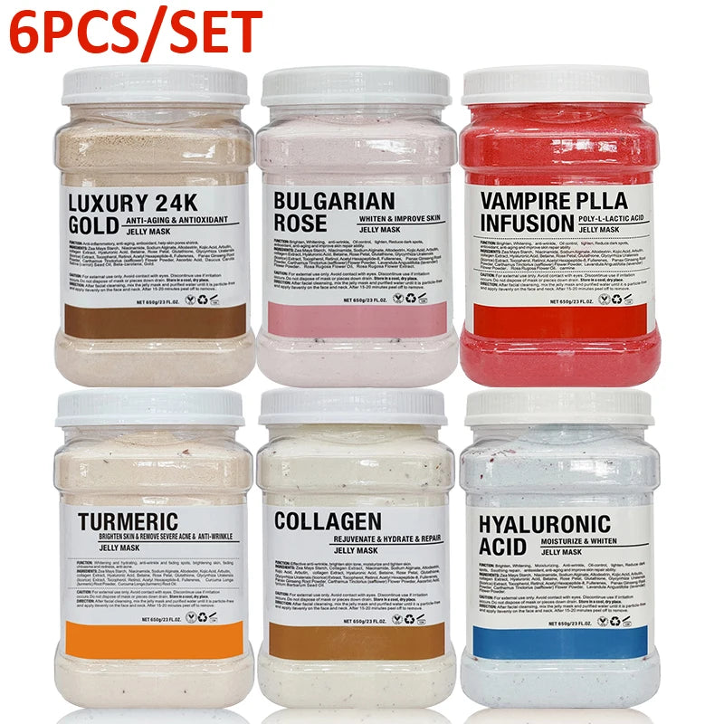 6PCS Jelly Mask Powder Professional Masks Beauty Salon Use Facial Skin Care