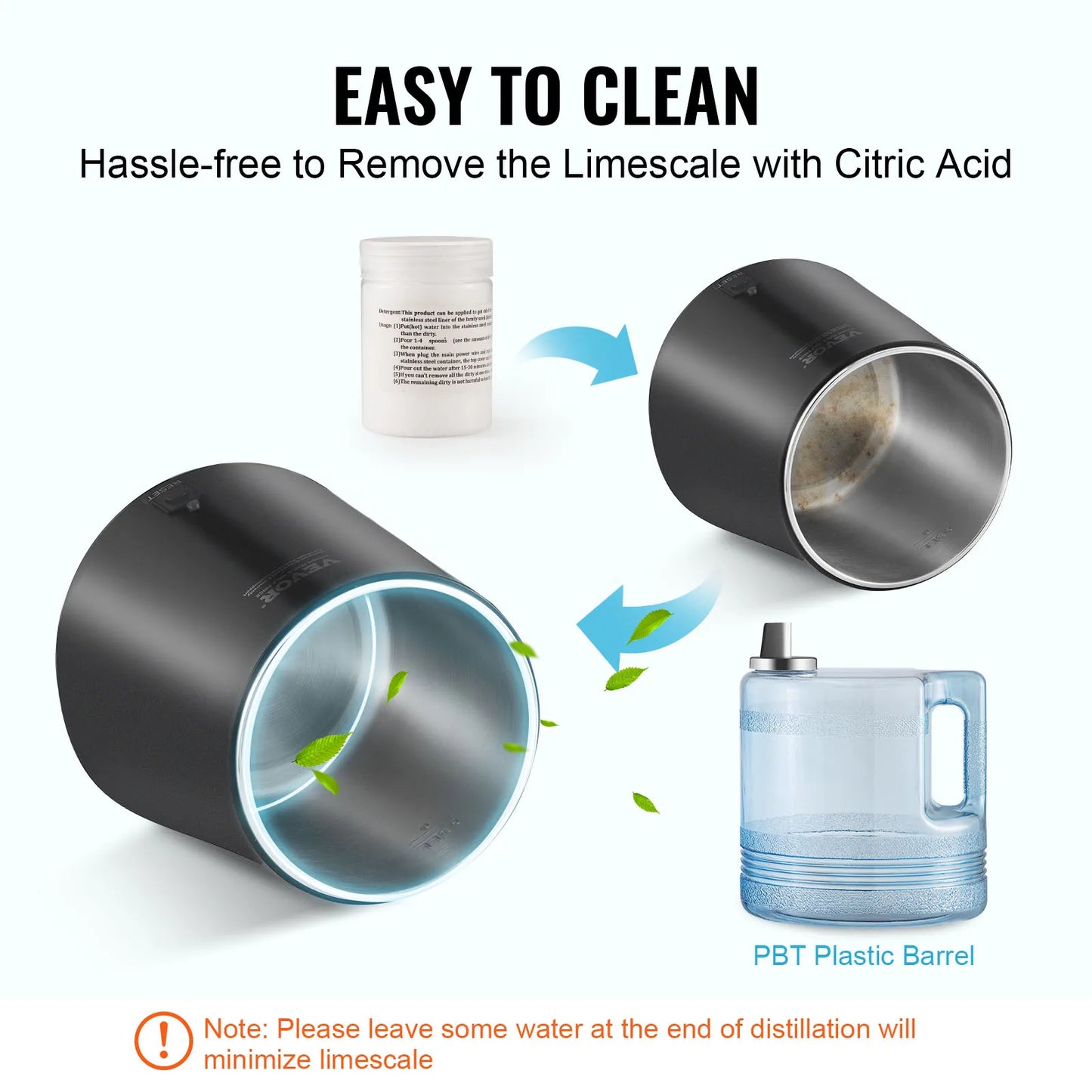 SucceBuy Water Distiller Countertop Stainless Steel Purifier