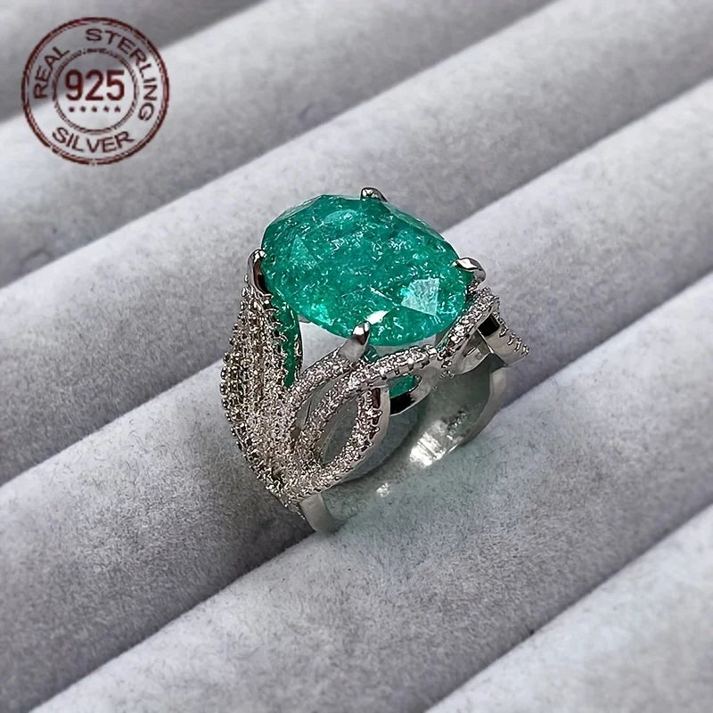 WPOOCC Zircon Prong Set Ring For Women Fine Jewelry
