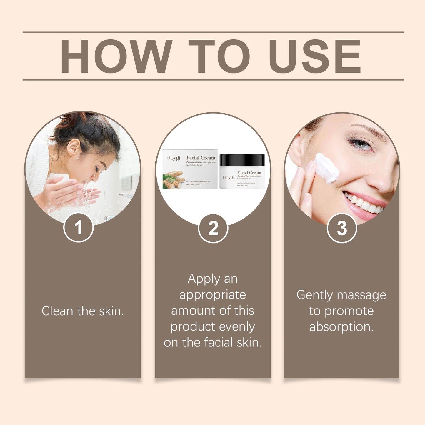 Hoygi Yam Face Cream Moisturizing Antioxidant Hydration and Texture Refinement