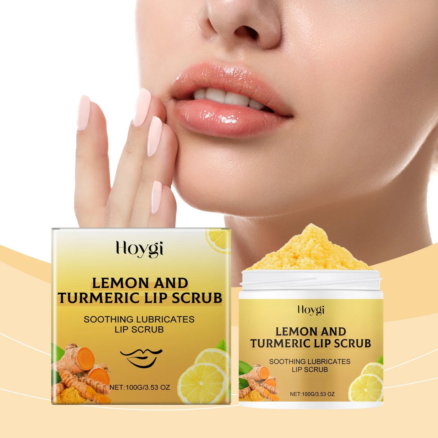 Hoygi Turmeric Lemon Lip Scrub Moisturizing Exfoliating Lip Care