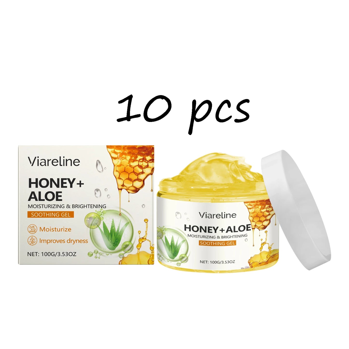 Viareline Honey Aloe Vera Face Gel Moisturizing For Sunburn Relief