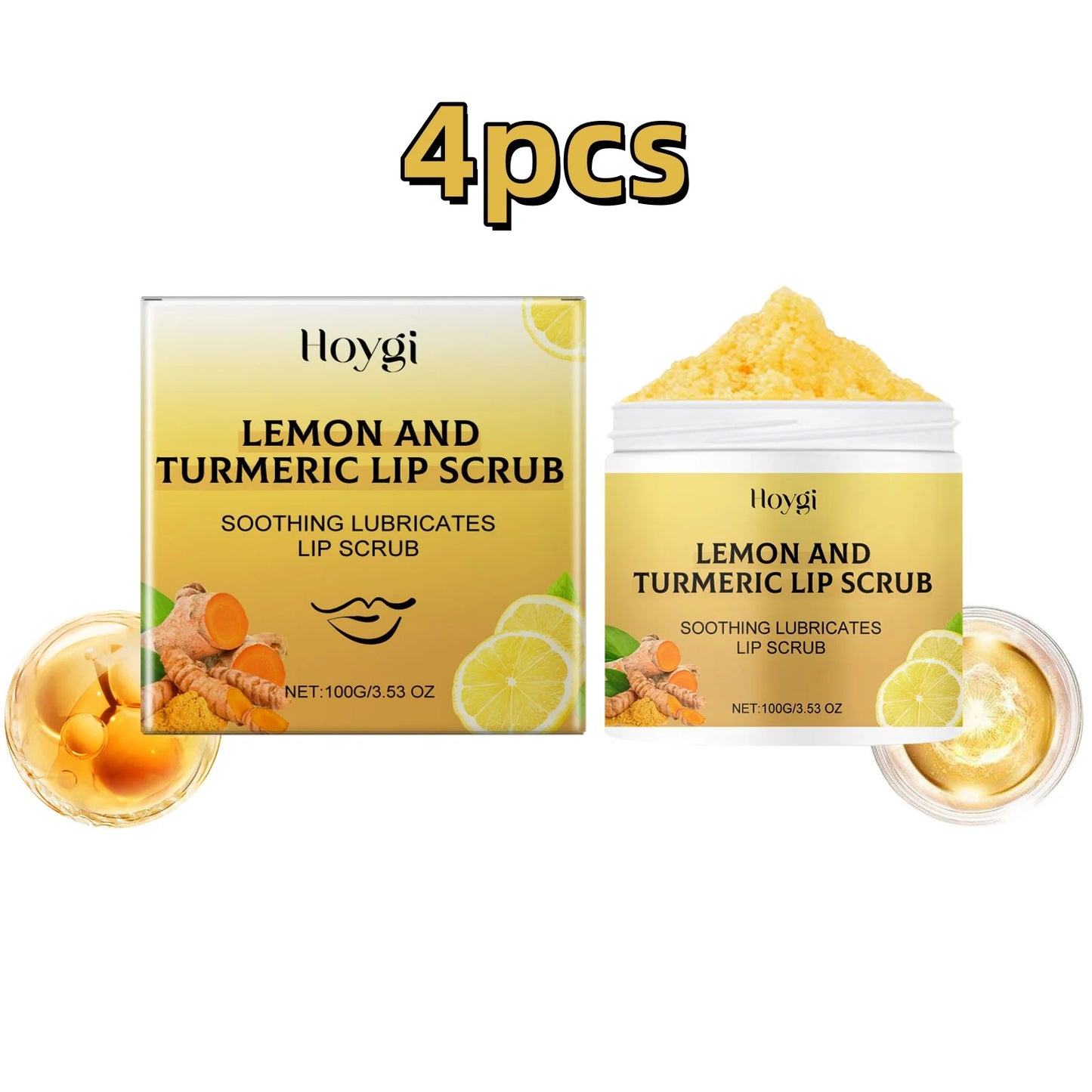 Hoygi Turmeric Lemon Lip Scrub Moisturizing Exfoliating Lip Care