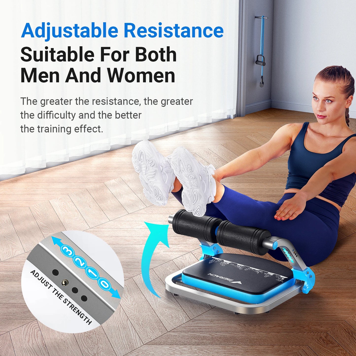 MERACH Ab Machine With Three Adjustable Resistance And Automatic Rebound