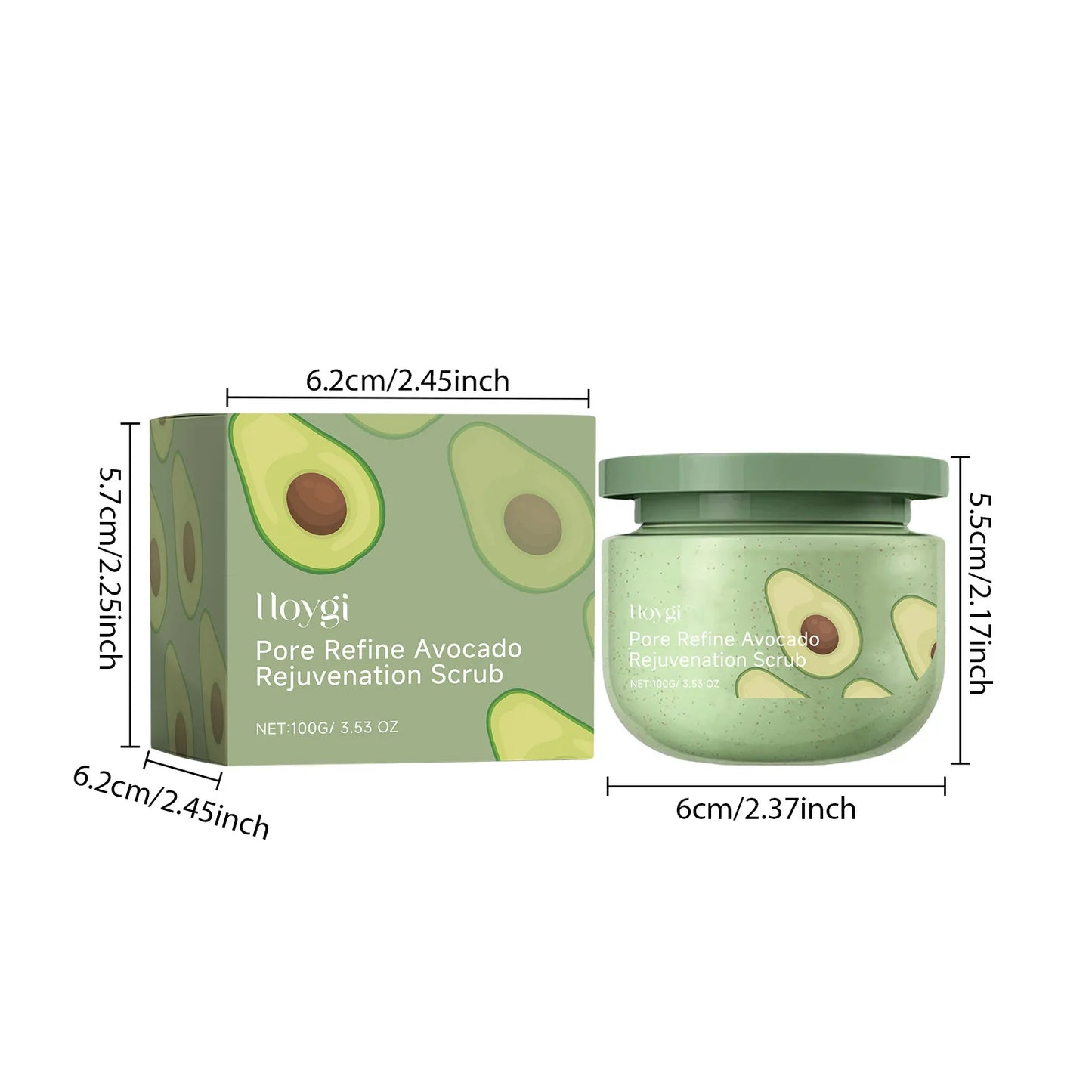 Hoygi Avocado Exfoliating Body Scrub for Clean Pores and Moisturizing