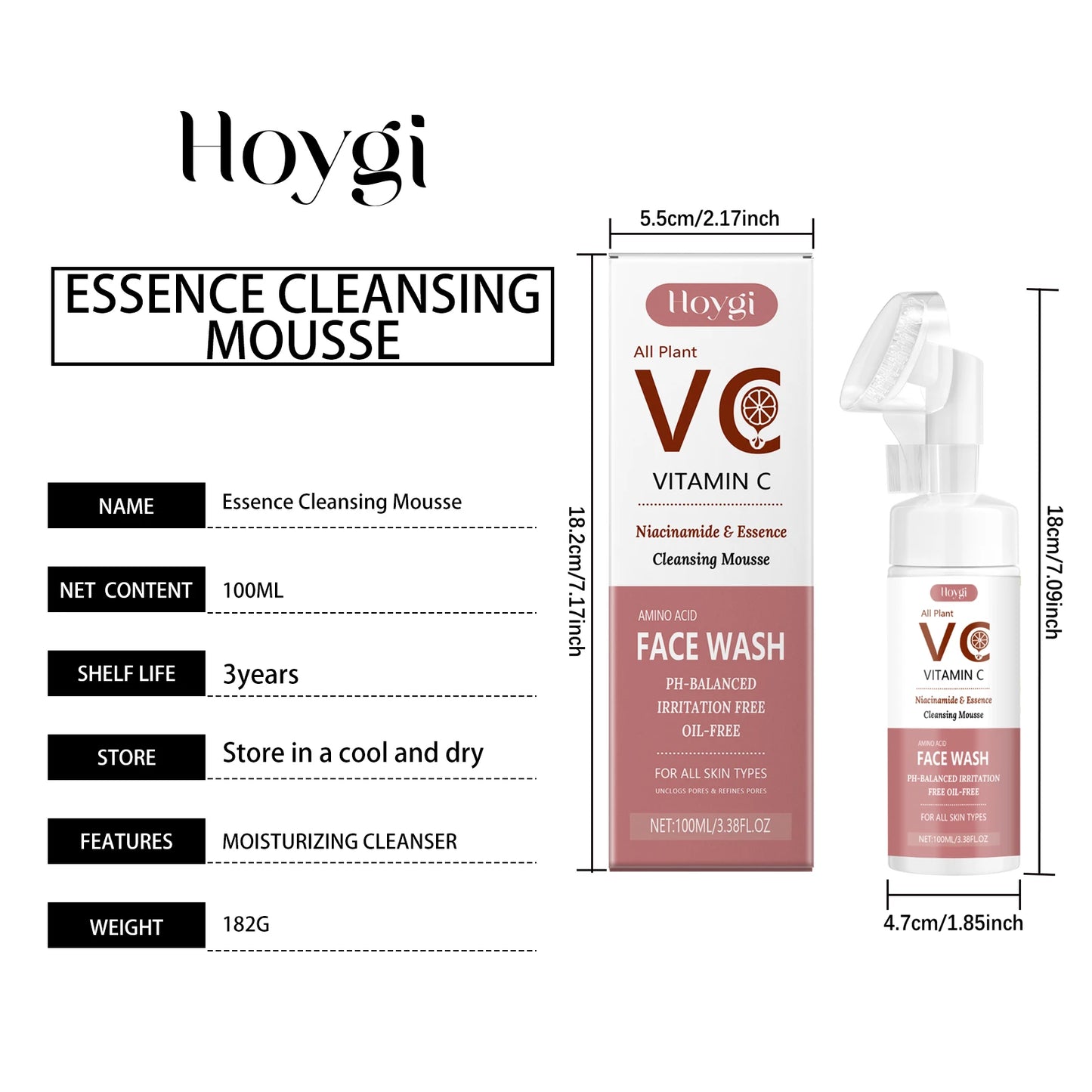 Hoygi Vitamin C Foam Facial Cleanser For Brightening Skin