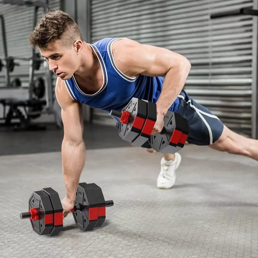 Adjustable Dumbbell Barbell Fitness Set Anti Slip Grip