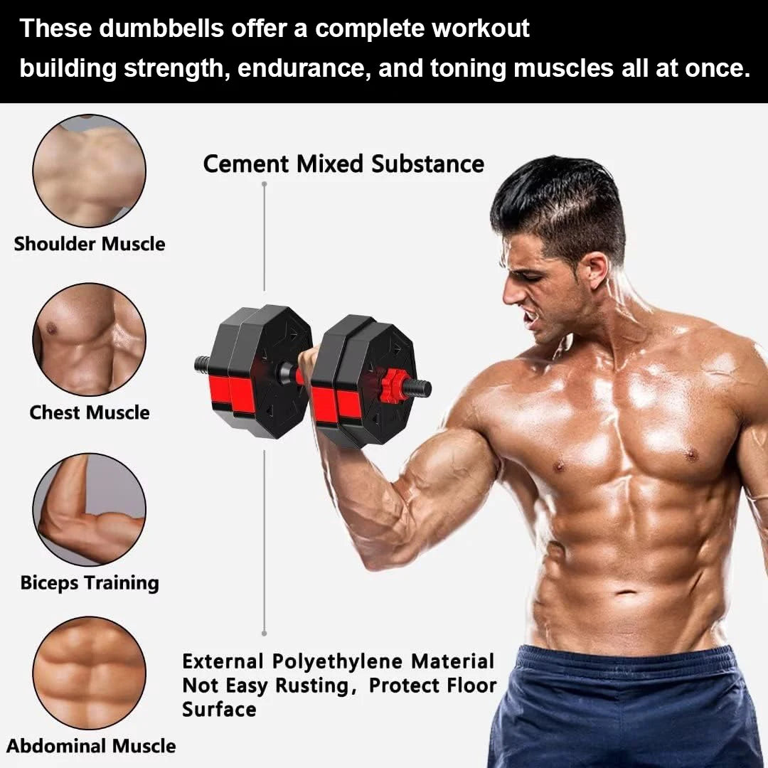 Adjustable Dumbbell Barbell Fitness Set Anti Slip Grip