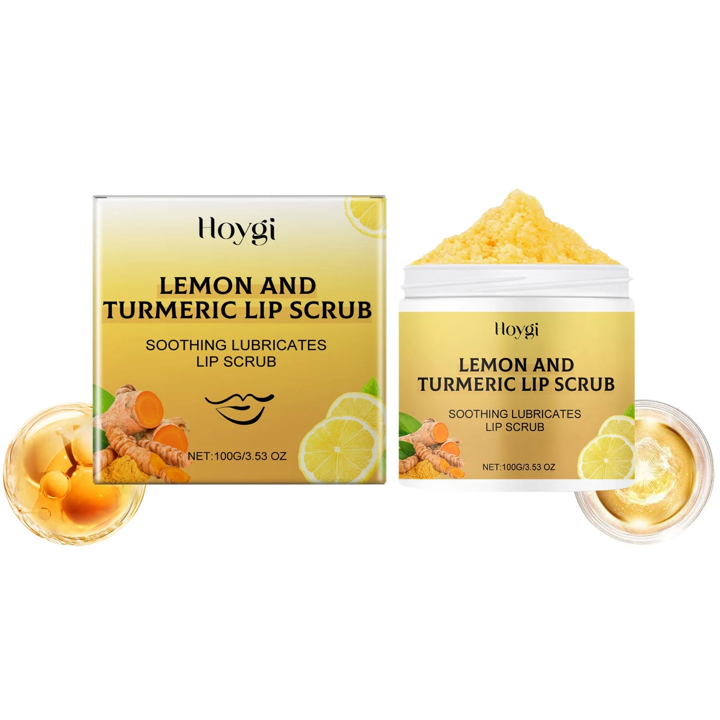 Hoygi Turmeric Lemon Lip Scrub Moisturizing Exfoliating Lip Care
