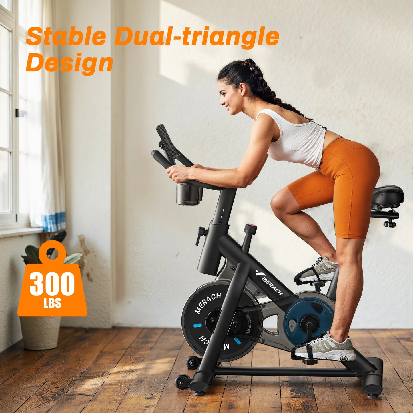 MERACH Low Noise Stationary Bike With Tablet Mount