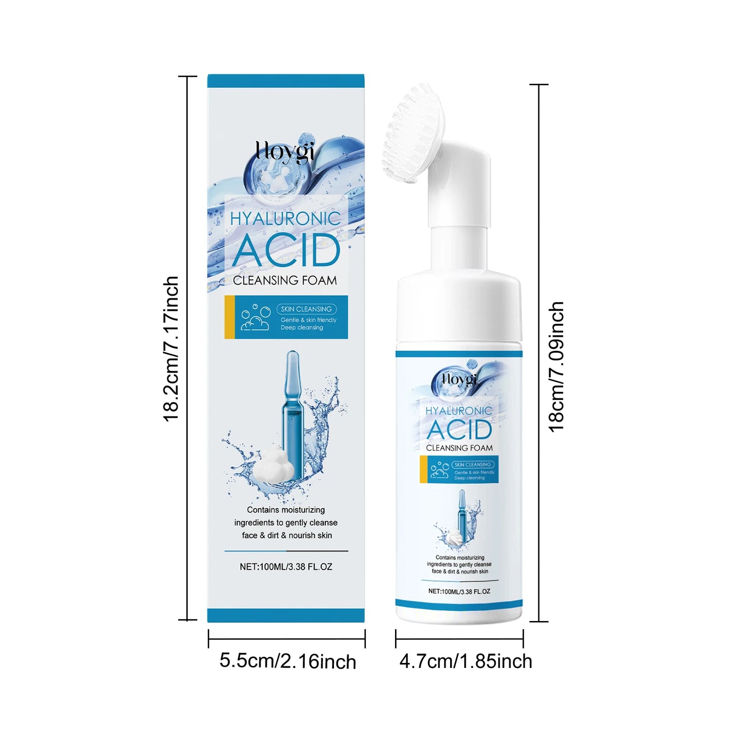 Hoygi Hyaluronic Acid Face Foam Cleanser for Pores and Moisture