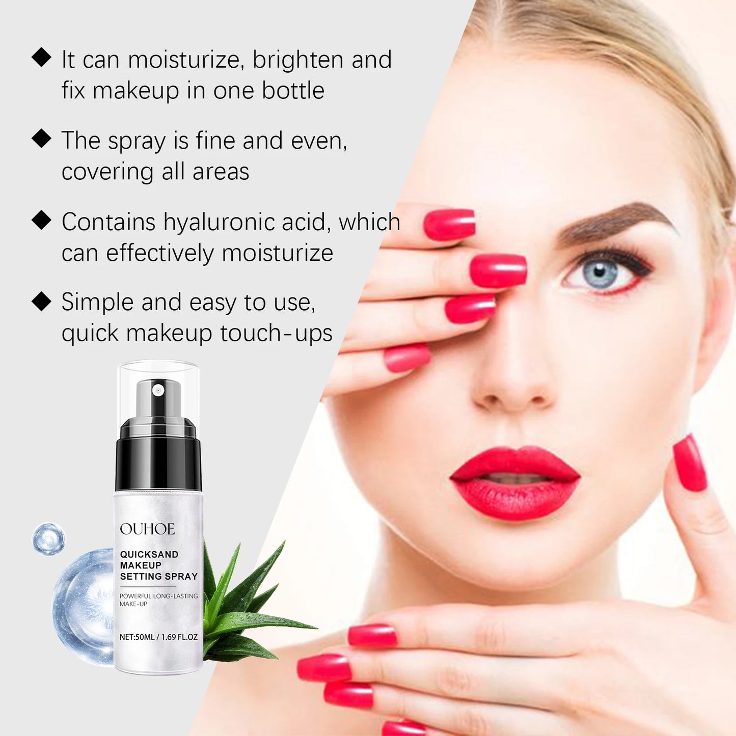 Ouhoe Loose Powder Setting Spray Waterproof Foundation