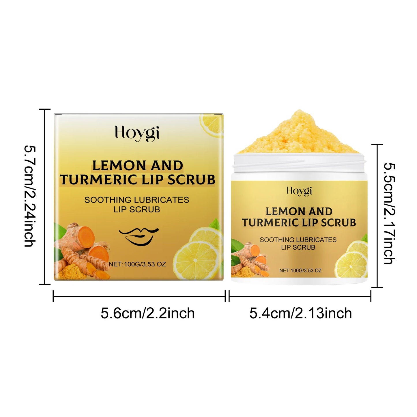 Hoygi Turmeric Lemon Lip Scrub Moisturizing Exfoliating Lip Care