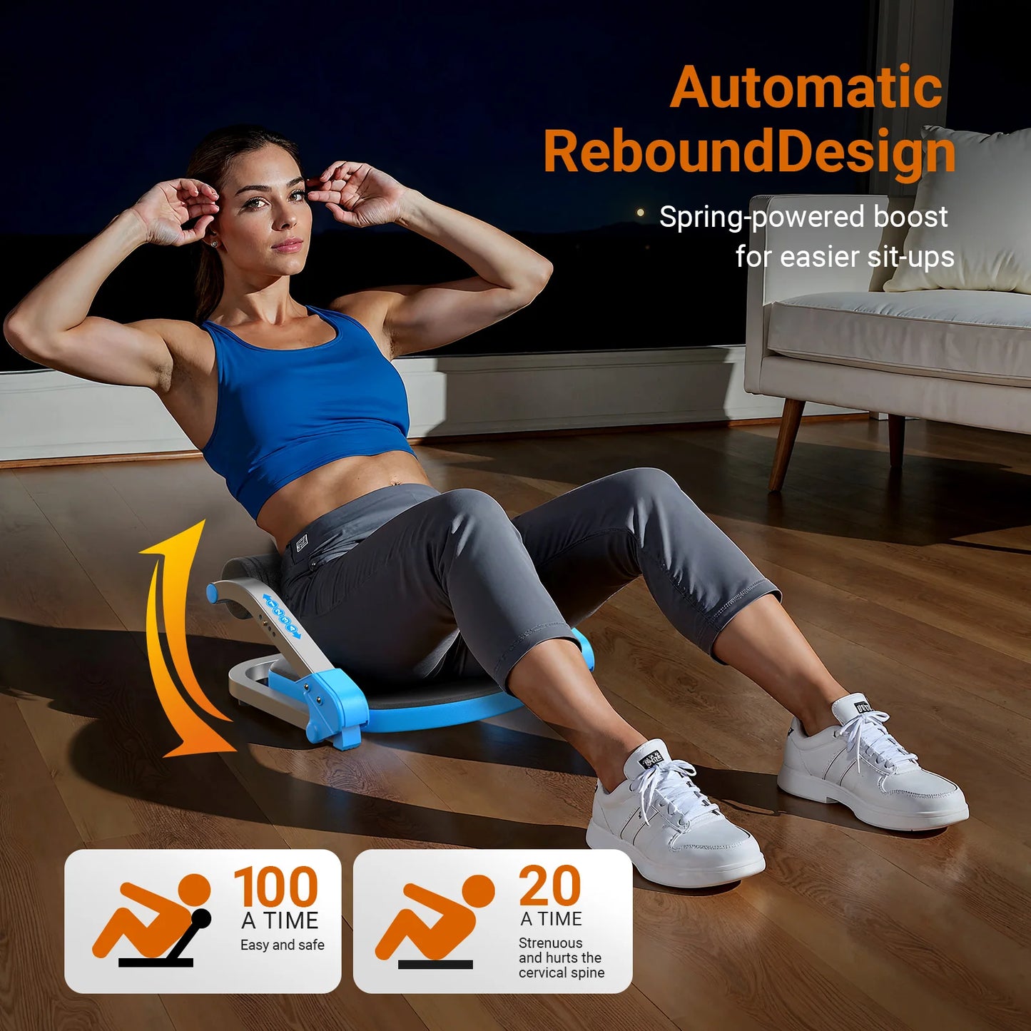 MERACH Ab Machine With Three Adjustable Resistance And Automatic Rebound
