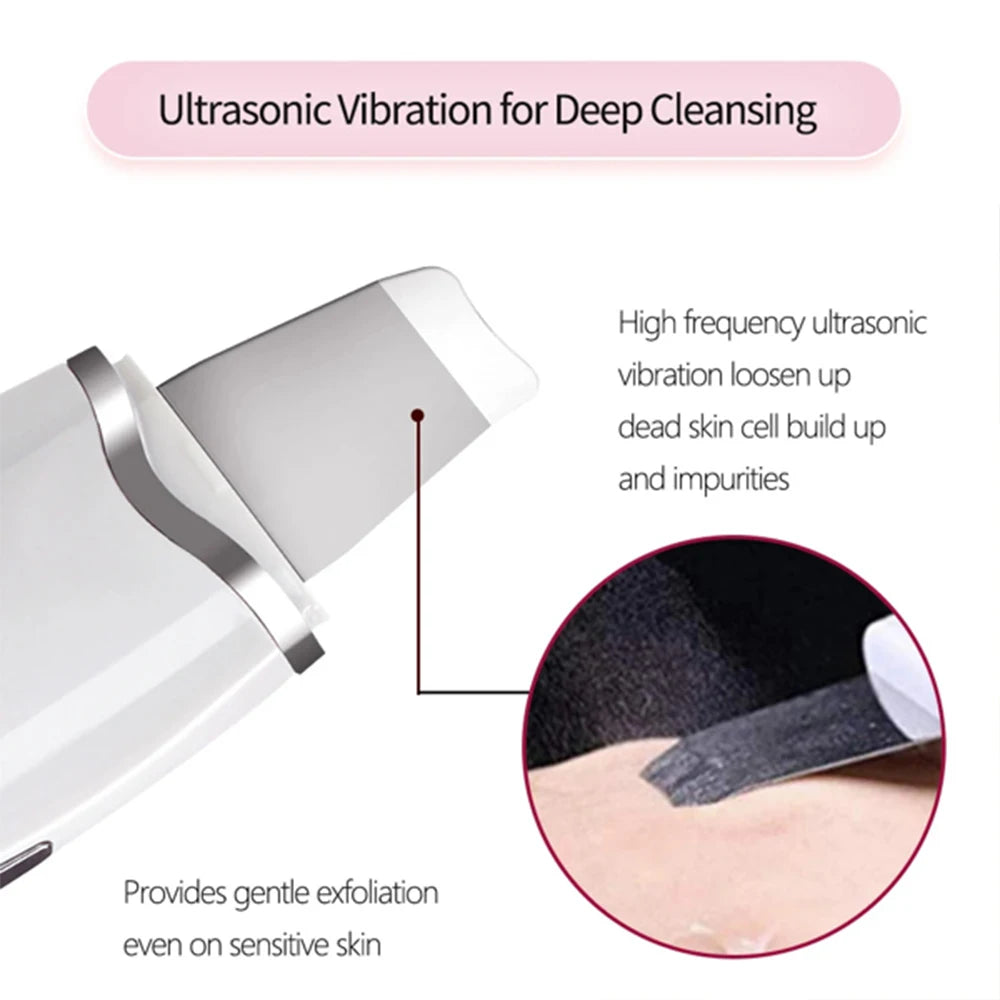 Ultrasonic Skin Scrubber 3 In 1 Facial Cleaner Massager