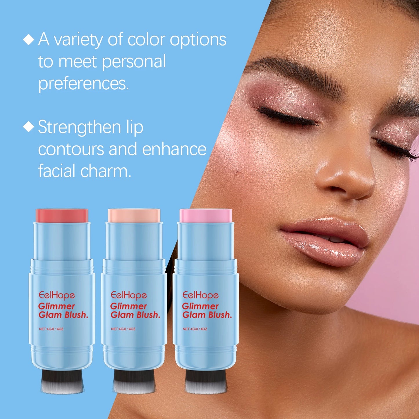 Eelhope Double Ended Blush Stick Long Lasting Color