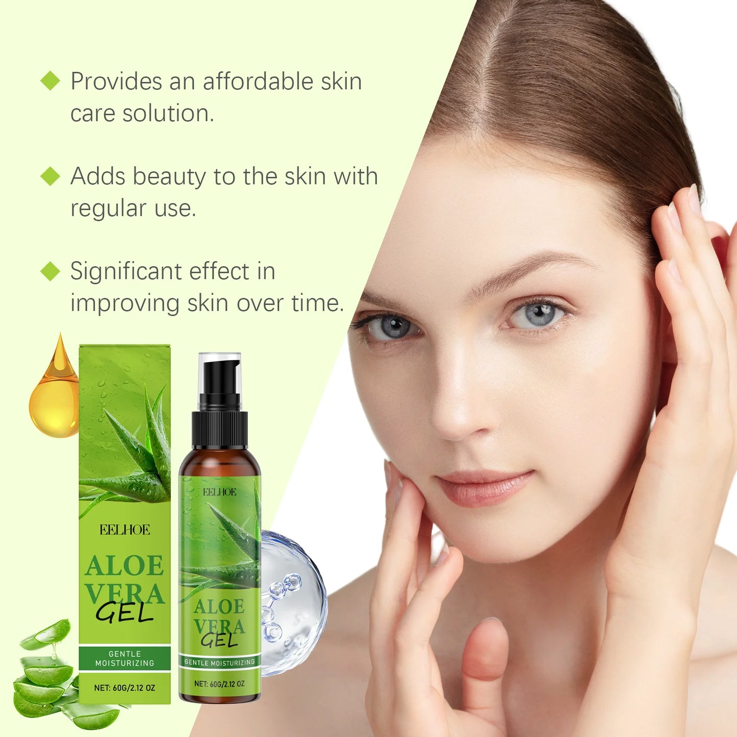 Eelhoe Aloe Vera Gel Moisturizing For Redness And Sunburn Relief