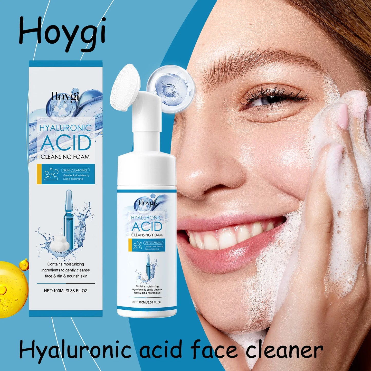 Hoygi Hyaluronic Acid Face Foam Cleanser for Pores and Moisture