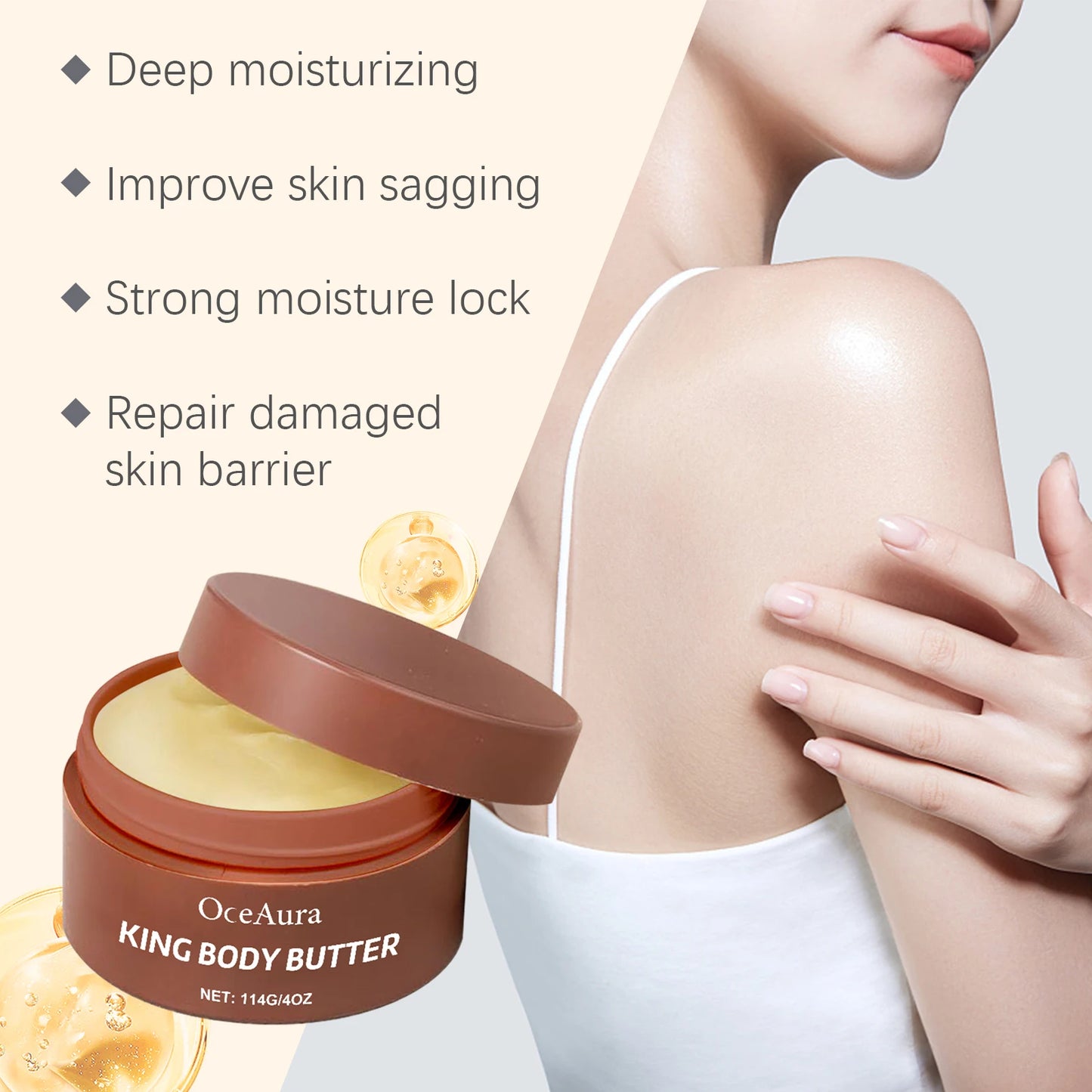 OceAura Shea Butter Moisturizing Cream For Deep Hydration