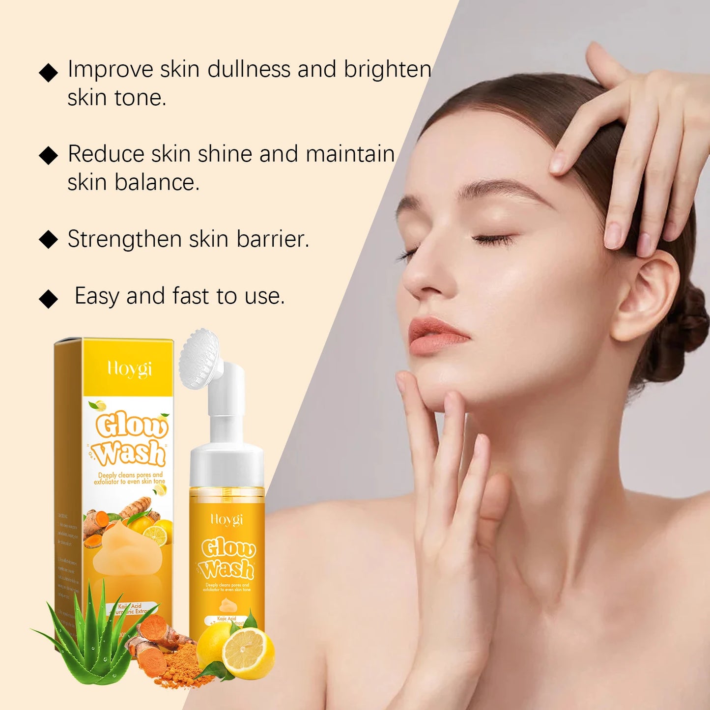 Hoygi Turmeric Face Wash Cleanser For Glow And Hydration