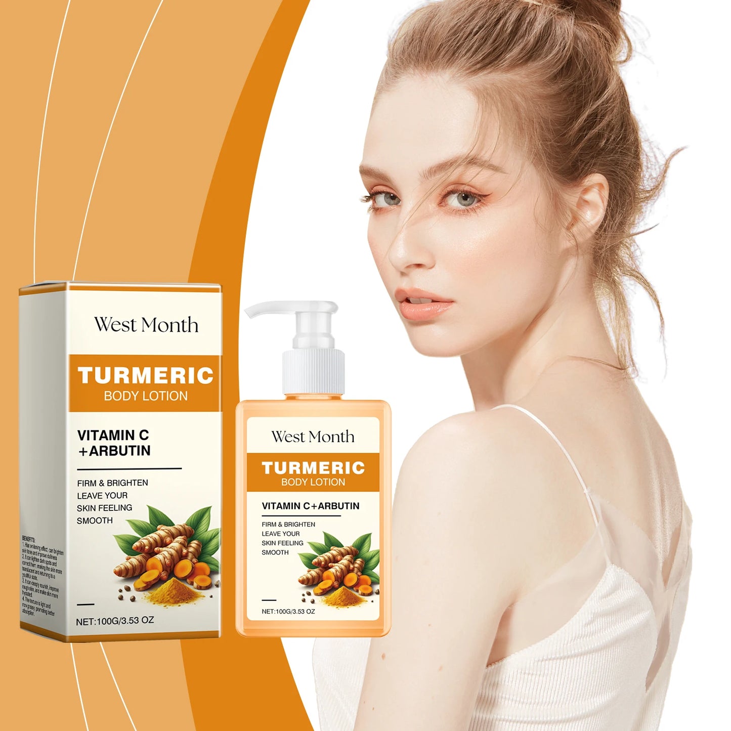 Ouhoe Turmeric Body Lotion Moisturizing Anti Aging Firming Non Greasy