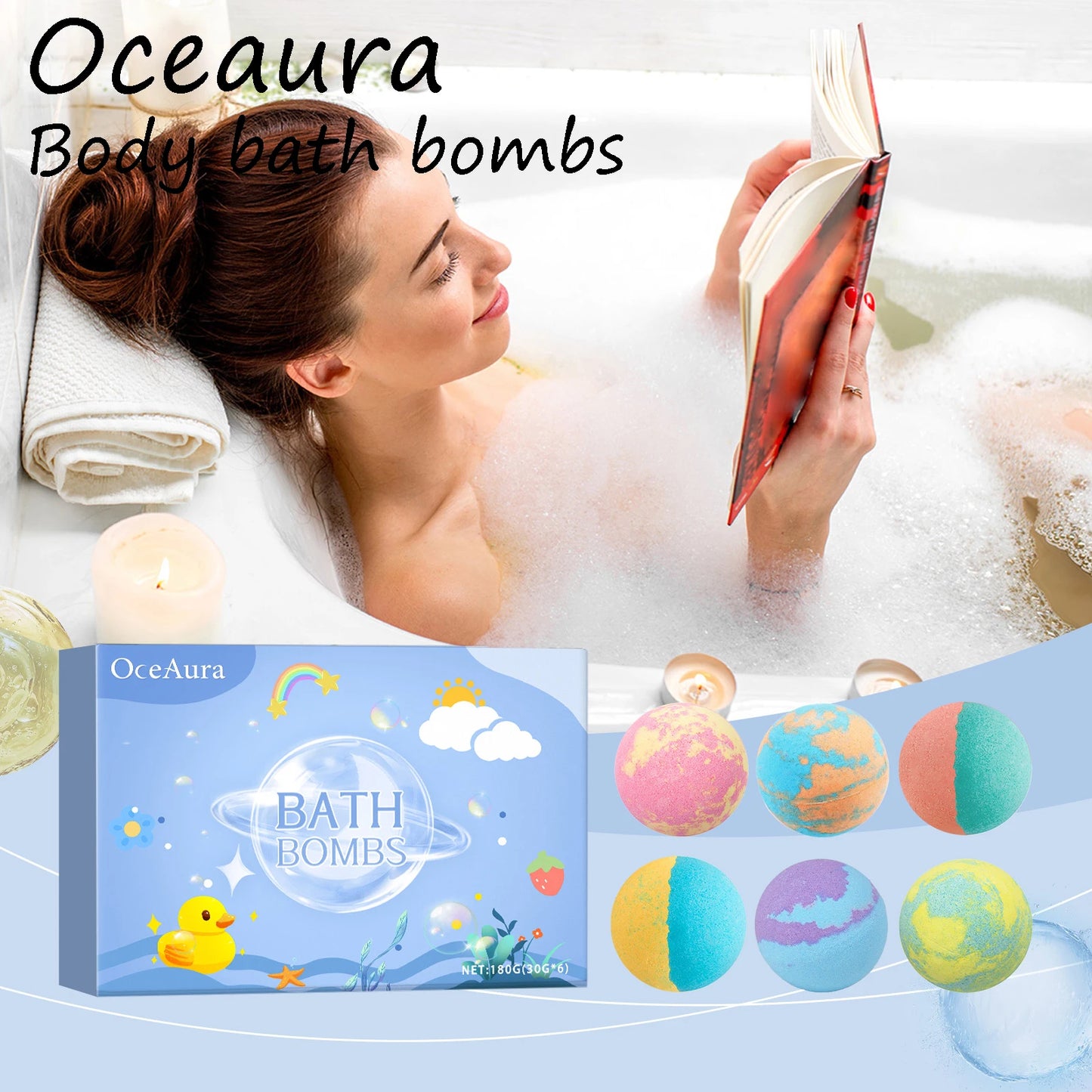 OceAura Lavender Bath Bombs For Relaxation And Nourishing Skin