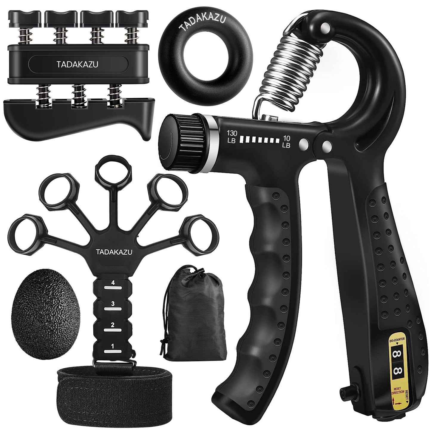 Grip Trainer Kit Hand Grippers Forearm Ring Stress Ball Exercisers