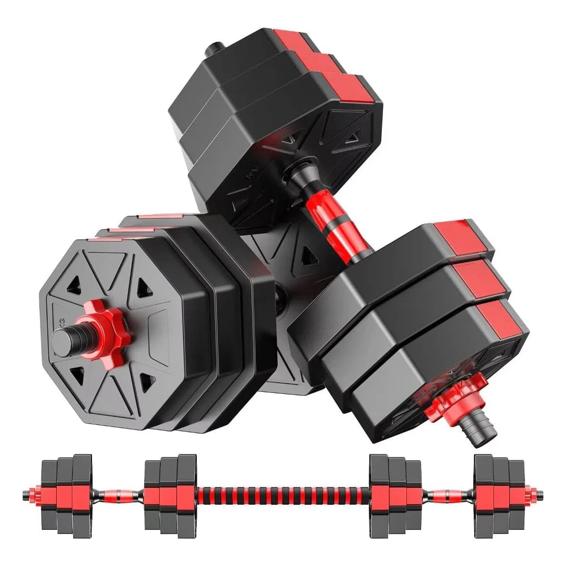Adjustable Dumbbell Barbell Fitness Set Anti Slip Grip