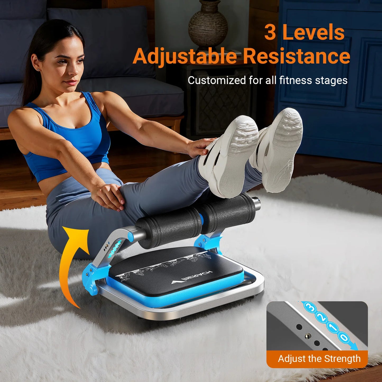 MERACH Ab Machine With Three Adjustable Resistance And Automatic Rebound