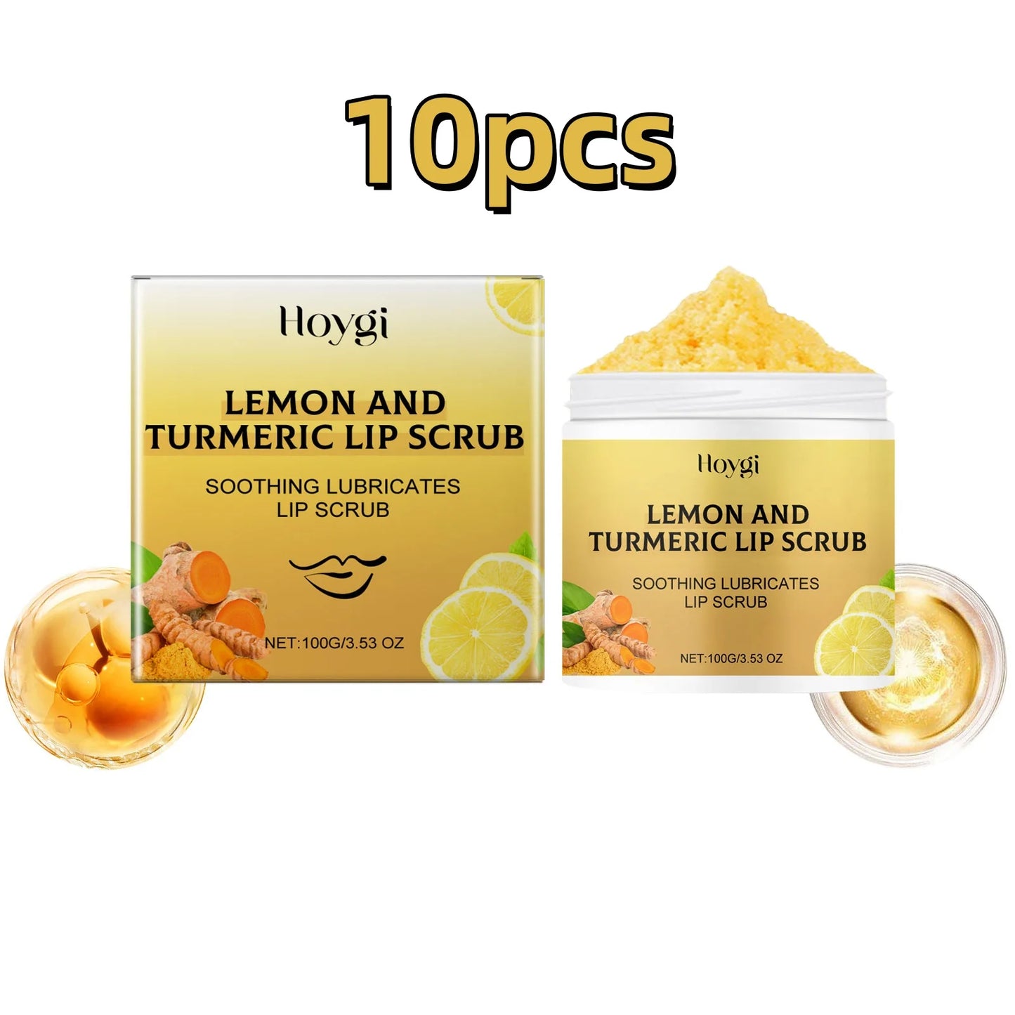 Hoygi Turmeric Lemon Lip Scrub Moisturizing Exfoliating Lip Care