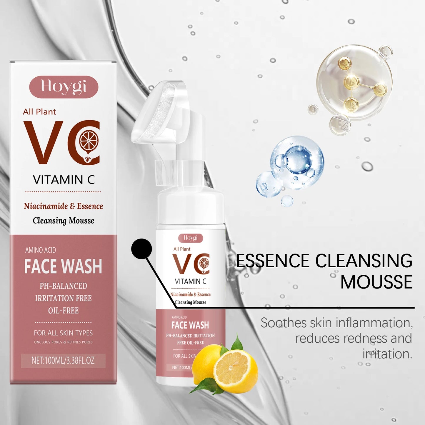 Hoygi Vitamin C Foam Facial Cleanser For Brightening Skin