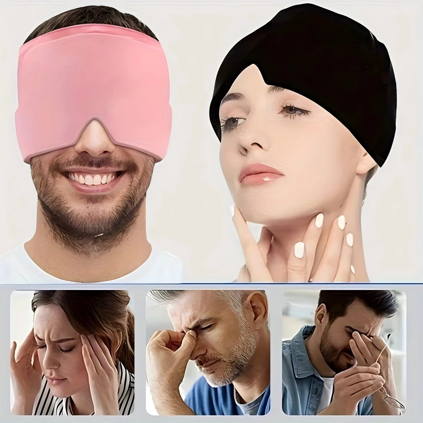 Cooling Therapy Migraine Cap for Headache Relief and Eye Puffiness