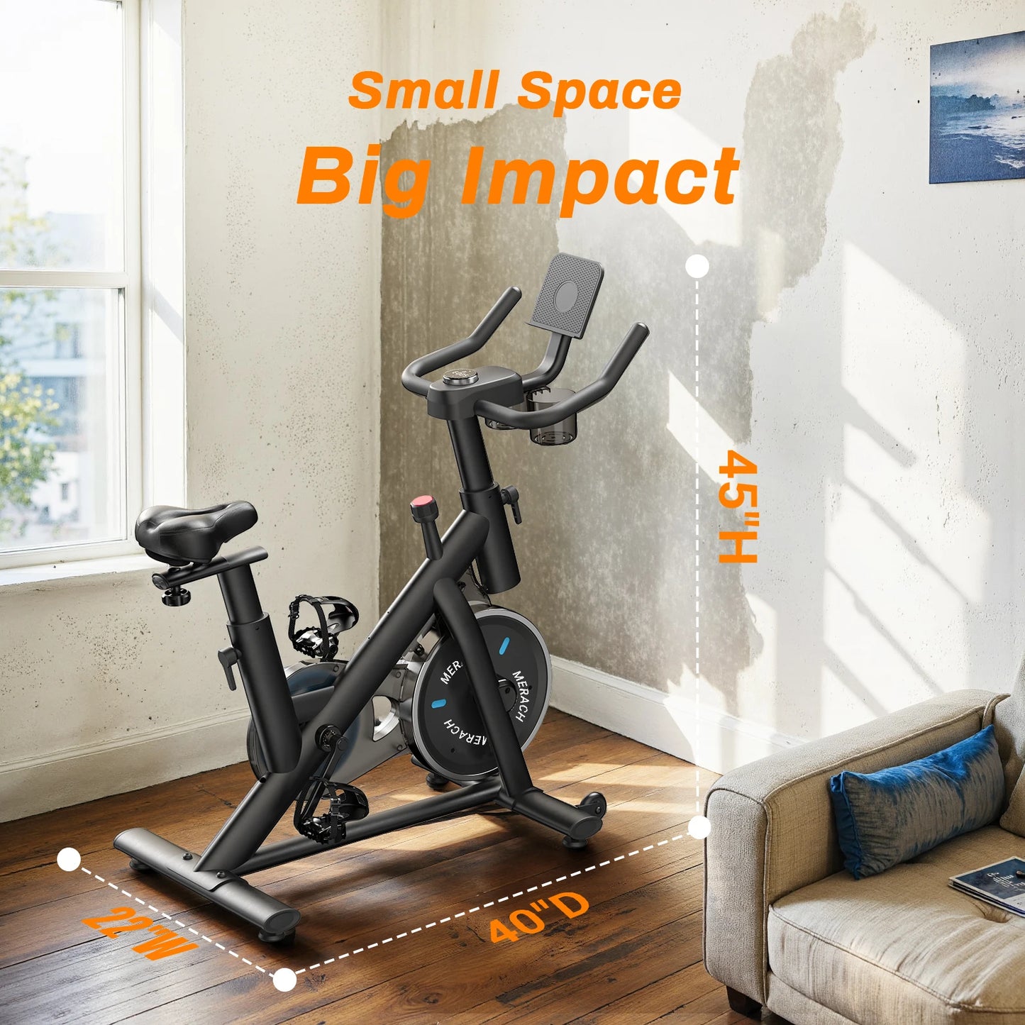 MERACH Low Noise Stationary Bike With Tablet Mount