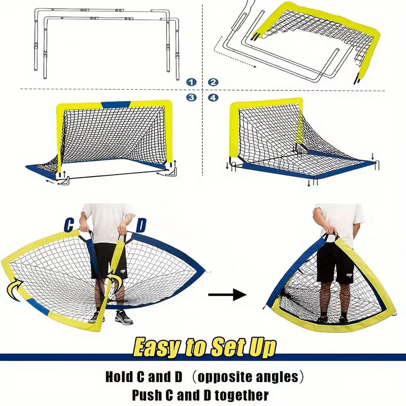 Portable Soccer Goal Set For Backyard Or Indoor Use