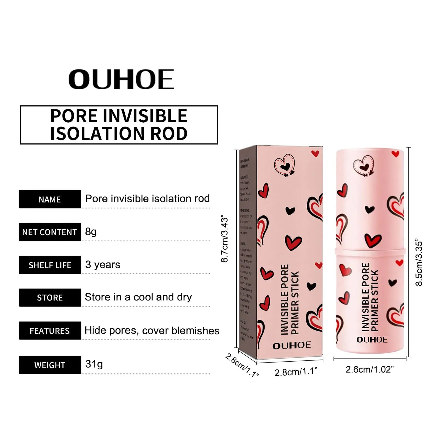 Ouhoe Invisible Pore Makeup Waterproof Concealer All Day Coverage