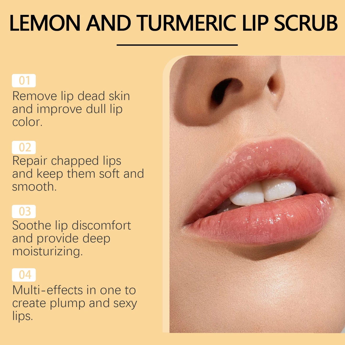 Hoygi Turmeric Lemon Lip Scrub Moisturizing Exfoliating Lip Care
