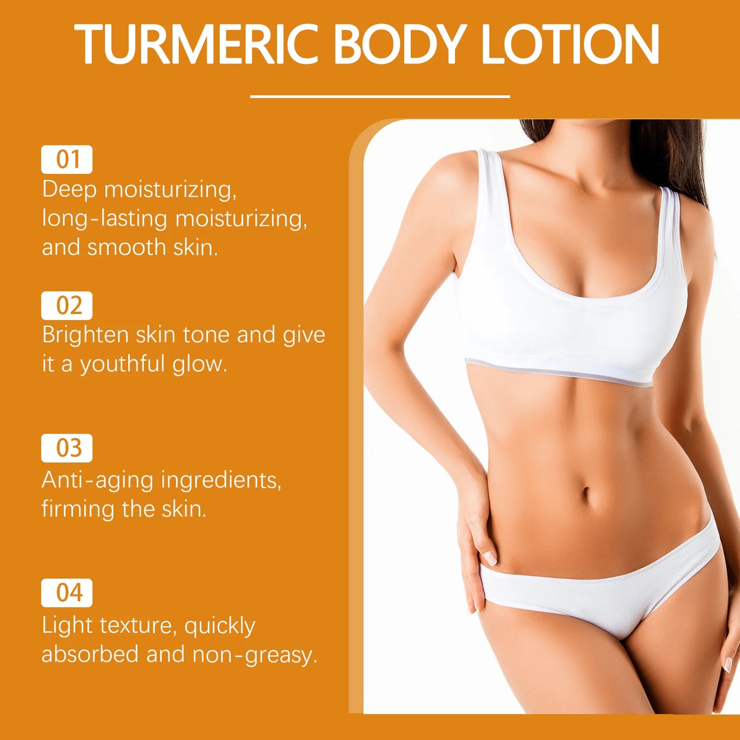 Ouhoe Turmeric Body Lotion Moisturizing Anti Aging Firming Non Greasy