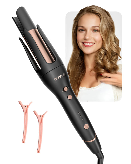 Novus Anti Scald Automatic Ceramic Curling Iron With Rotating Wand