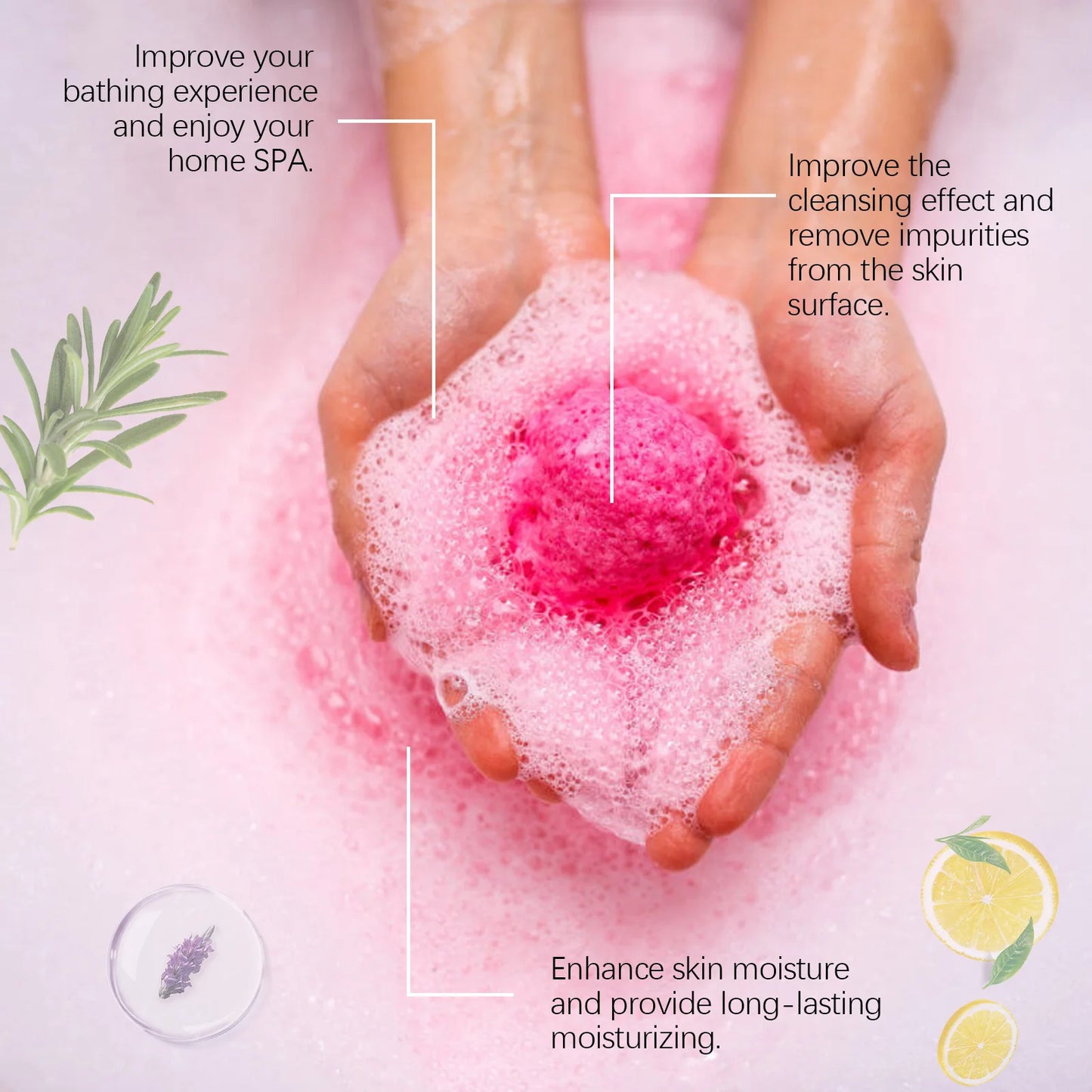 OceAura Lavender Bath Bombs For Relaxation And Nourishing Skin