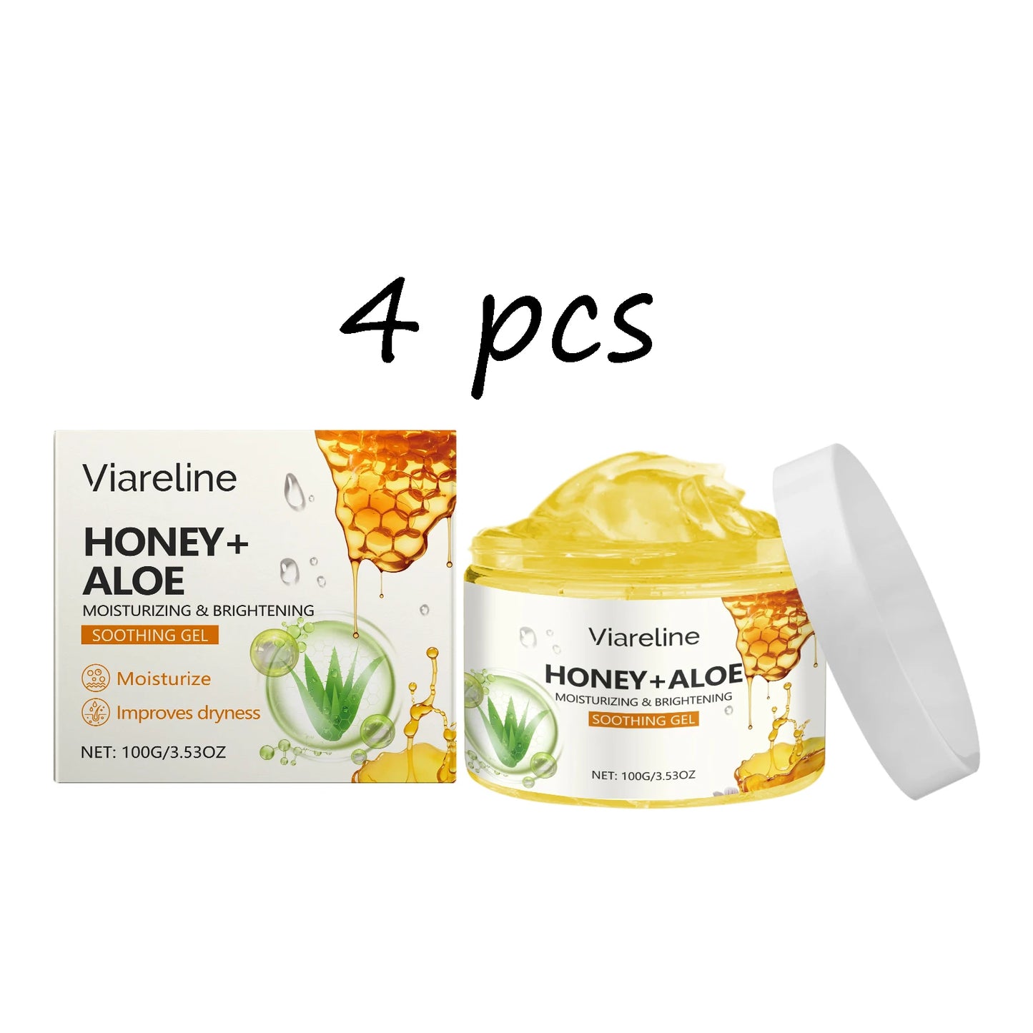 Viareline Honey Aloe Vera Face Gel Moisturizing For Sunburn Relief