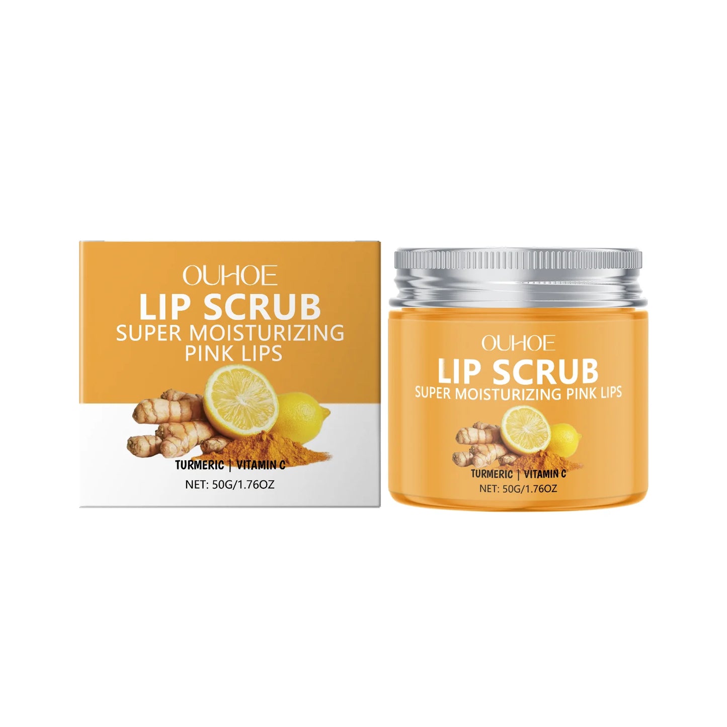Ouhoe Turmeric Lip Scrub Moisturizing Exfoliating Nourishing