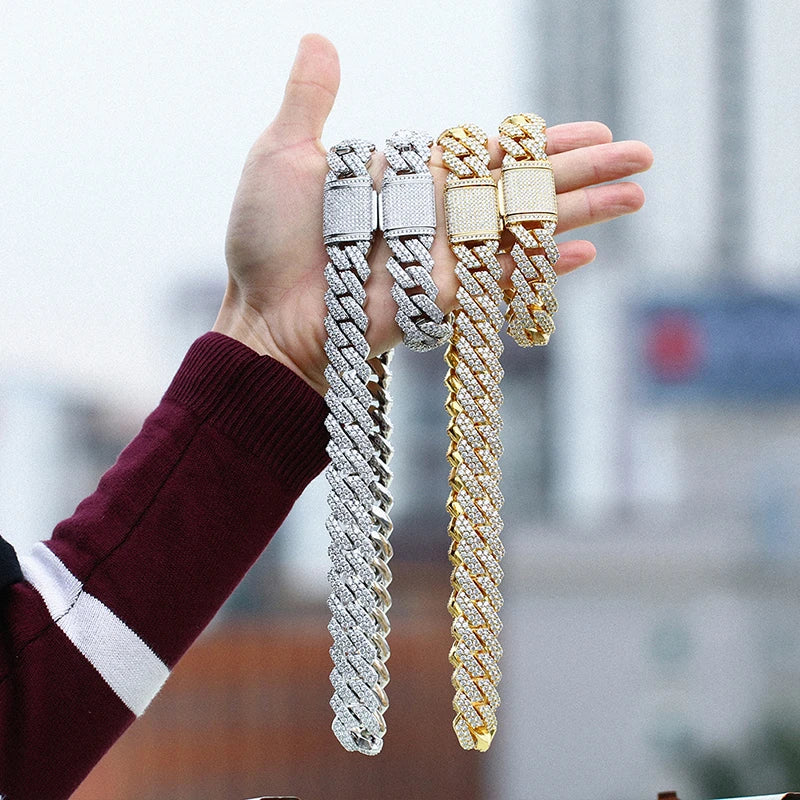 ICEOUTBOXCN Crystal Cuban Link Bracelet Iced Out Jewelry